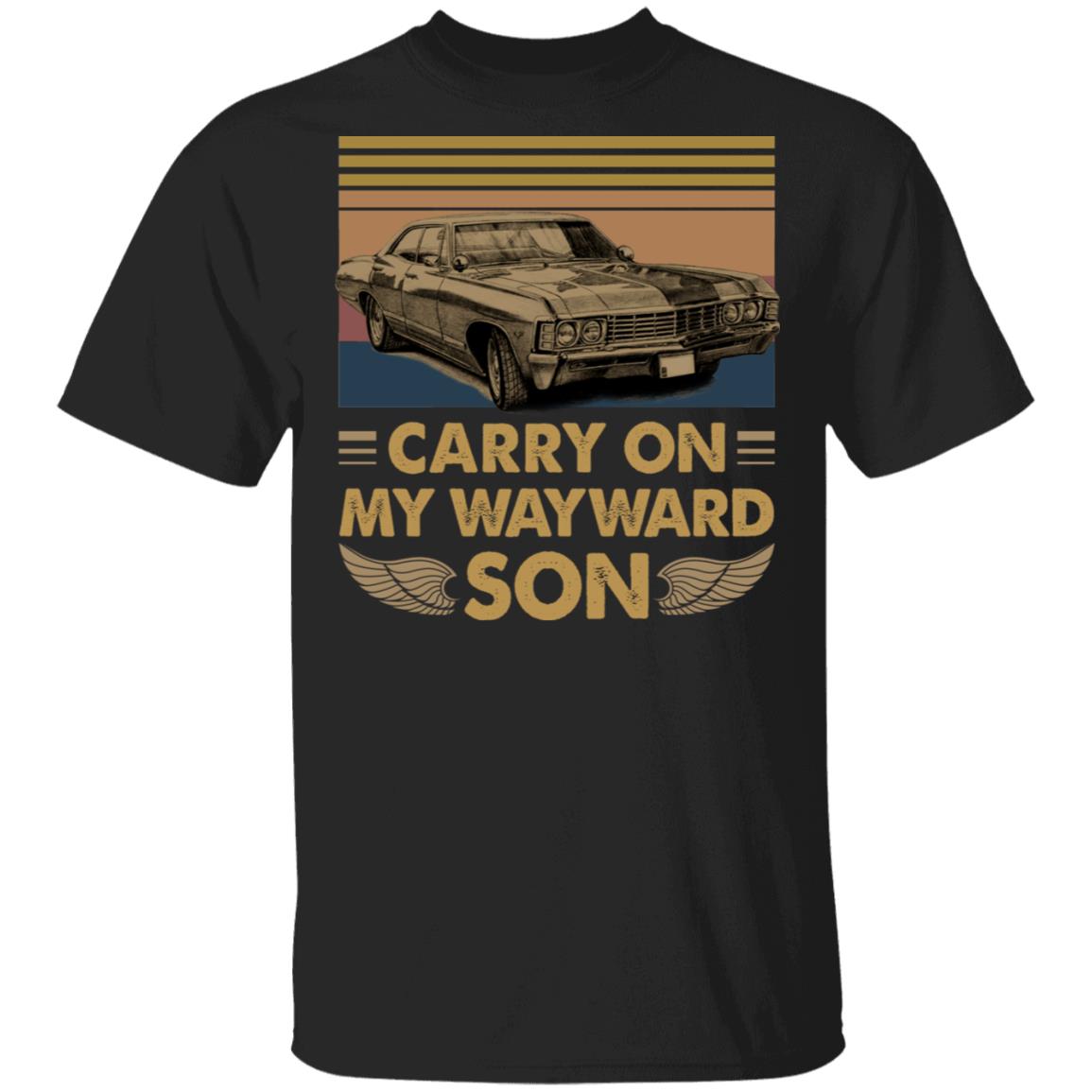 Carry On My Wayward Son Vintage T-Shirt - Funny Retro Vintage Shirt, Black, Unisex T-Shirt