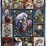 Nightmare All Characters Jack Sally Oogie Boogie Zero Christmas Halloween Fleece Blanket - Premium Sherpa Blanket, White, Cozy Plush Fleece Blanket - 50x60