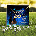 Friends Are Like Stars You Don't Always See Them but They Are There Infinity Heart Pendant Necklace