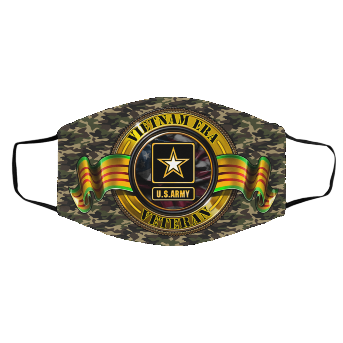 US Army Vietnam Era Veteran Washable Reusable Custom - Printed Cloth Face Mask Cover, White, Cloth Face Cover – Medium/Large US Army Vietnam Era Veteran Washable Reusable Custom - Printed Cloth Face Mask Cover, White, Cloth Face Cover – Medium/Large