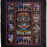 My Time In Uniform May Be Over But My Watch Never Ends Veteran Gifts For Dad Fleece Blanket – Mink Blanket, White, Cozy Plush Fleece Blanket - 50x60