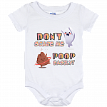 Don't Scare Me I Poop Easily Baby Onesie - Toddler Baby Infant Bodysuit, White, Baby Onesie - 12 Month