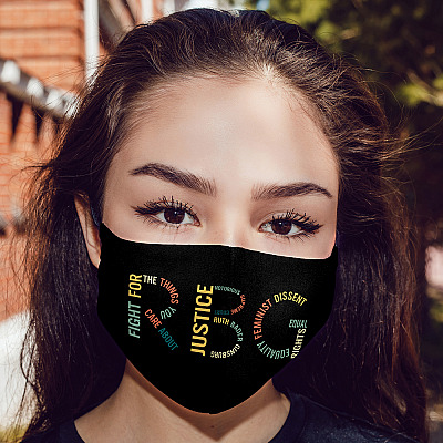 Alternative view of Fight For The Things You Care About Notorious Ruth Washable Reusable Custom - Printed Cloth Face Mask Cover