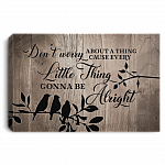 Three Little Birds Don't Worry Gallery Wrapped Framed Canvas Prints – Unframed Poster - Decor Wall Art, White, 0.75'' Framed Canvas