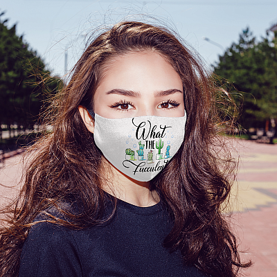 Alternative view of What The Fucculent Washable Reusable Custom - Printed Cloth Face Mask Cover - Plant Lover Cloth Mask