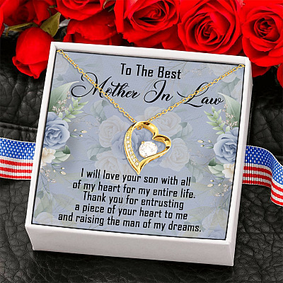 Mother In Law I Will Love Your Son All My Heart Forever Love Pendant Necklace