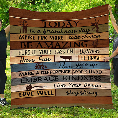 Alternative view of Today Is A Brand New Day Fleece Blanket - Premium Sherpa Blanket - Woven Blanket