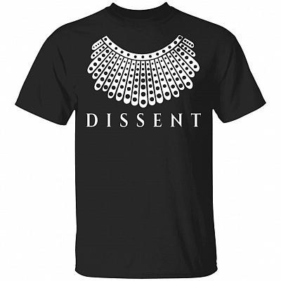 Ruth Bader Ginsburg Collar Notorious RBG Dissent T-Shirt, Black, Unisex T-Shirt