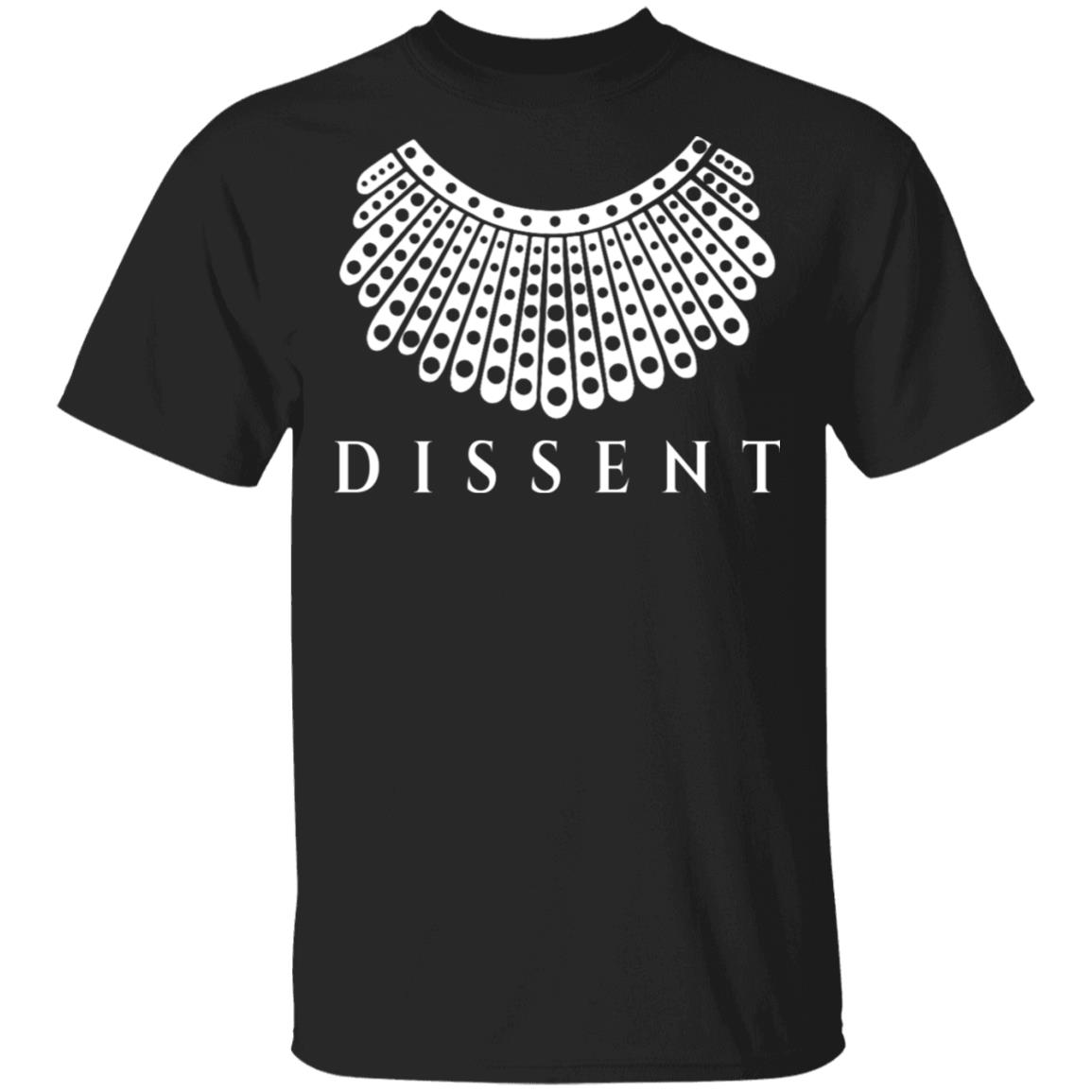 Ruth Bader Ginsburg Collar Notorious RBG Dissent T-Shirt, Black, Unisex T-Shirt