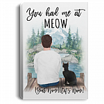 Personalized You Had Me at Meow Gallery Wrapped Framed Canvas Prints - Unframed Poster - Home Decor Wall Art, White, 0.75'' Framed Canvas