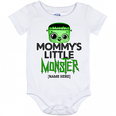 Mommy's Little Monster Personalized Halloween Baby Onesie – Toddler Baby Infant Bodysuit - Newborn Clothing, White, Baby Onesie - 12 Month