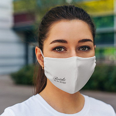 Alternative view of Personalized Wedding Face Mask - Bride and Groom Costume Printed Face Mask - Face Mask For Bride