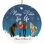Personalized Riding Partners for Life Husband and Wife Christmas Ornament Keepsake – Circle Ornament, White, Circle Ornament