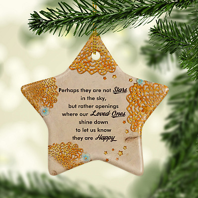 Alternative view of Stars In The Sky Memorial Christmas Ornament Keepsake - Holiday Flat Star Porcelain Ornament