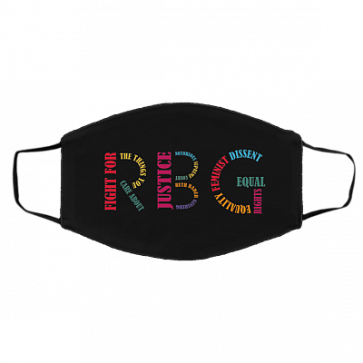 RBG Queen of Justice Ruth Bader Ginsburg Washable Reusable Custom - Printed Cloth Face Mask Cover, Black, Cloth Face Cover – Medium/Large