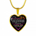Grandma To My Granddaughter if I Had to Choose Between Loving You And Breathing Heart Pendant Necklace - Heart Luxury Necklace (Gold Plated)