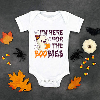 Alternative view of I'm Here For The Boobies Halloween Baby Onesie - Toddler Baby Infant Bodysuit 1st Halloween Newborn Clothing