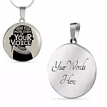 Notorious RBG Speak Your Mind Even If Your Voice Shakes Ruth Bader Ginsburg Luxury Circle Pendant Necklace - Circle Luxury Necklace (Silver)