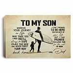 Surfing To My Son Wherever Your Journey In Life May Take You Wrapped Framed Canvas Prints - Unframed Poster, White, 0.75'' Framed Canvas