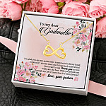 Godson To My Dear Godmother I'm Glad You Are My Godmother Heartfelt Card Jewelry Infinity Heart Pendant Necklace