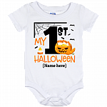 Personalized My 1st Halloween Baby Onesie First Halloween Pumpkin Toddler Baby Infant Bodysuit Newborn Shirt, White, Baby Onesie - 12 Month