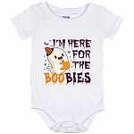I'm Here For The Boobies Halloween Baby Onesie - Toddler Baby Infant Bodysuit 1st Halloween Newborn Clothing, White, Baby Onesie - 12 Month
