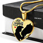 You Are My Happy Place Cowgirl Luxury Heart Pendant Necklace - Horse Lover Gifts - Heart Luxury Necklace (Gold Plated)