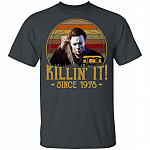 Killin' It Since 1978 Shirt - Vintage Halloween Michael Myers Shirt - Bloody Knife Shirt - Scary Shirt, Dark Heather, Unisex T-Shirt