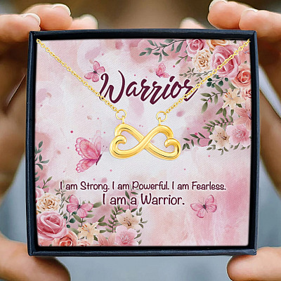 I Am Strong I Am Powerful I Am Fearless I Am A Warrior Infinity Heart Pendant Necklace Gift For Single Mom