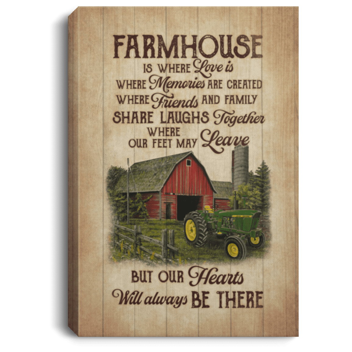 Farmhouse Is Where Love Is Where Memories Are Created Gallery Wrapped Framed Canvas Prints - Unframed Poster, White, 0.75'' Framed Canvas
