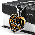 Necklace to My Daughter Never Forget That I Love You I Promise From Mom Heart Pendant Necklace - Heart Luxury Necklace (Silver)