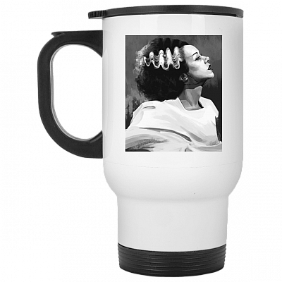 14 oz. White Travel Mug