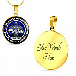 To My Son Love Dad Circle Pendant Necklace - Son Necklace From Dad - Cross Necklace - Son Gift From Dad - Circle Luxury Necklace (Gold Plated)