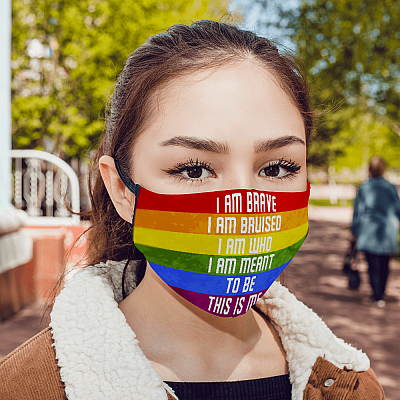 Alternative view of I Am Brave I Am Bruised I Am Who I Am Meant To Be Washable Reusable Custom - Printed Cloth Face Mask Cover