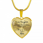 From Mom To My Daughter If There Ever Comes A Day When We Can't Be Together Luxury Heart Pendant Necklace - Heart Luxury Necklace (Gold Plated)