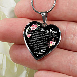 To My Wife When I Say I Love You More I Don't Mean i Love You More Than You Love Me Heart Pendant Necklace - Heart Luxury Necklace (Silver)