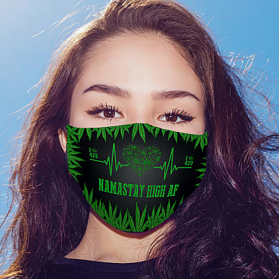 Alternative view of Namastay High Af Washable Reusable Custom - Printed Cloth Face Mask Cover