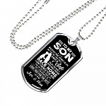 Mom to My Son Wherever Your Journey in Life May Take You I Pray You'll Always Be Safe Dog Tag Pendant Necklace - Dog Tag (Silver)