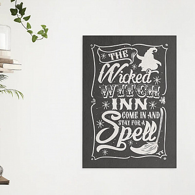 Alternative view of The Wicked Witch Inn Come In And Stay For A Spell Wrapped Framed Canvas Prints - Salem Witch Unframed Poster