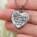 She Believed She Could So She Worked Her Ass Off and She Did Heart Pendant Necklace - Heart Luxury Necklace (Silver)