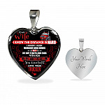 Trucker to My Wife I Know the Distance Is Hard I Know I Keep Working Long Hours Heart Pendant Necklace - Heart Luxury Necklace (Silver)