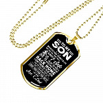 Dad to My Son Wherever Your Journey in Life May Take You I Pray You'll Always Be Safe Dog Tag Pendant Necklace - Dog Tag (Gold Plated)