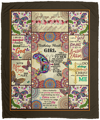 Personalized They Whispered to Her You Cannot Withstand the Storm I Am the Storm Premium Sherpa Blanket, White, Cozy Plush Fleece Blanket - 50x60