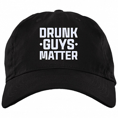 Drunk Guys Matter Beer Lives Matter Twill Cap - High-Profile Snapback Hat - Trucker Hat, Black, Brushed Twill Dad Cap