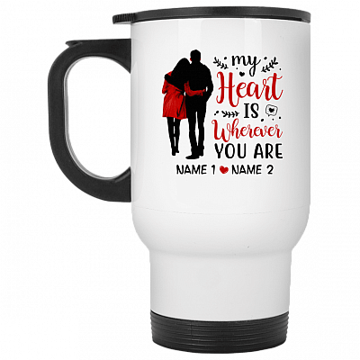 14 oz. White Travel Mug