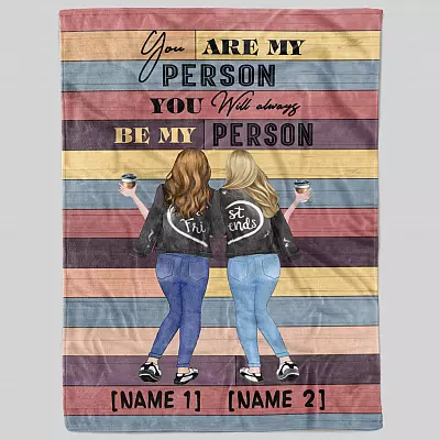 Alternative view of Personalized Bestie You Are My Person You Will Always Be My Person Blonde Girls Fleece - Premium Sherpa Blanket
