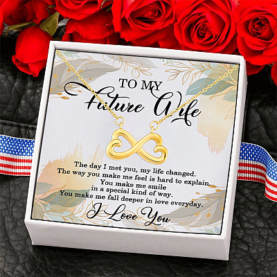 To My Future Wife the Day I Met You My Life Changed Infinity Heart Pendant Necklace