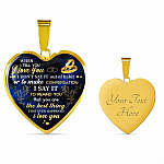 I Tell You I Love You Heart Pendant Necklace - Wife Necklace From Husband - Gift For Her - Heart Luxury Necklace (Gold Plated)