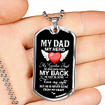 My Dad My Hero My Guardian Angel He Watches Over My Back Dog Tag Pendant Necklace - Dog Tag (Silver)