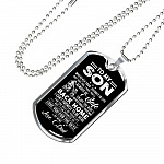 Dad to My Son Wherever Your Journey in Life May Take You I Pray You'll Always Be Safe Dog Tag Pendant Necklace - Dog Tag (Silver)